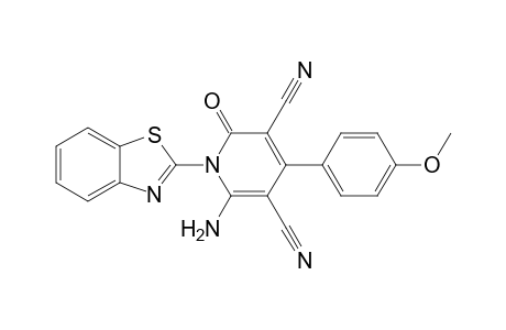 1-[2'-Benzothiazolyl]-3,5-dicyano-4-(4"-methoxyphenyl)-6-amino-2-pyridone