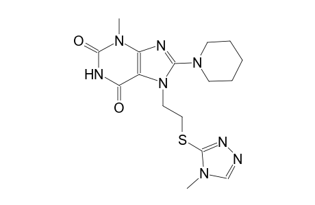 3-methyl-7-{2-[(4-methyl-4H-1,2,4-triazol-3-yl)sulfanyl]ethyl}-8-(1-piperidinyl)-3,7-dihydro-1H-purine-2,6-dione