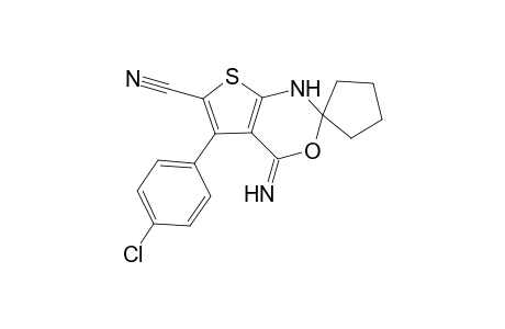 5'-(4-Chlorophenyl)-4'-imino-1',4'-dihydrospiro[cyclopentane-1,2'-thieno[2,3-d][1,3]oxazine]-6'-carbonitrile