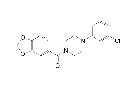 1-(1,3-benzodioxol-5-ylcarbonyl)-4-(3-chlorophenyl)piperazine