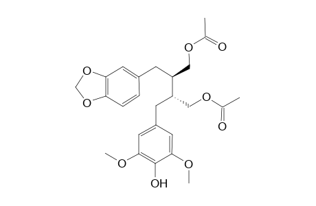 (2R,3R)-2,3-bis(Acetoxymethyl)-1-[3',4'-(methylenedioxa)phenyl]-4-(3",5"-dimethoxy-4"-hydroxyphenyl)-butane