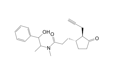 Cyclopentanepropanamide, N-(2-hydroxy-1-methyl-2-phenylethyl)-N-methyl-3-oxo-2-(2-propynyl)-, [1R-[1R*(1S*,2R*)]]-