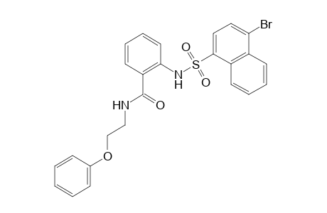 Benzamide, 2-[[(4-bromo-1-naphthalenyl)sulfonyl]amino]-N-(2-phenoxyethyl)-