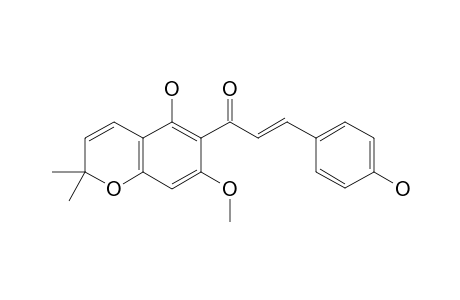 DEHYDROCYClOXANTHOHUMOL;6'',6''-DIMETHYLPYRANO-(2'',3'':3',4)-2',4'-DIHYDROXY-6-METHOXYCHALCONE