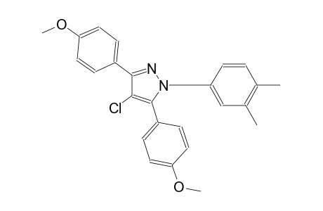 4-chloro-1-(3,4-dimethylphenyl)-3,5-bis(4-methoxyphenyl)-1H-pyrazole