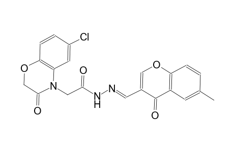 2-(6-chloro-3-oxo-2,3-dihydro-4H-1,4-benzoxazin-4-yl)-N'-[(E)-(6-methyl-4-oxo-4H-chromen-3-yl)methylidene]acetohydrazide