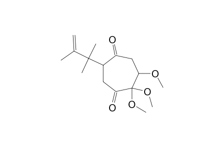 2,2,3-Trimethoxy-6 or 7-(1,1,2-trimethyl-2-propenyl)cycloheptane-1,5-dione