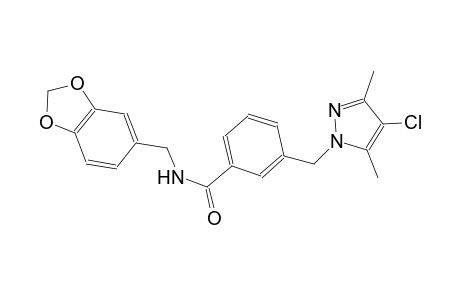 N-(1,3-benzodioxol-5-ylmethyl)-3-[(4-chloro-3,5-dimethyl-1H-pyrazol-1-yl)methyl]benzamide