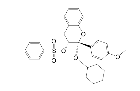 2H-1-Benzopyran-3-ol, 2-(cyclohexyloxy)-3,4-dihydro-2-(4-methoxyphenyl)-, 4-methylbenzenesulfonate, trans-(.+-.)-