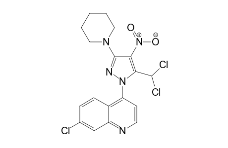 7-Chloro-4-(5-(dichloromethyl)-4-nitro-3-(piperidin-1-yl)-1H-pyrazol-1-yl)quinoline