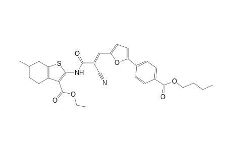 ethyl 2-[((2E)-3-{5-[4-(butoxycarbonyl)phenyl]-2-furyl}-2-cyano-2-propenoyl)amino]-6-methyl-4,5,6,7-tetrahydro-1-benzothiophene-3-carboxylate