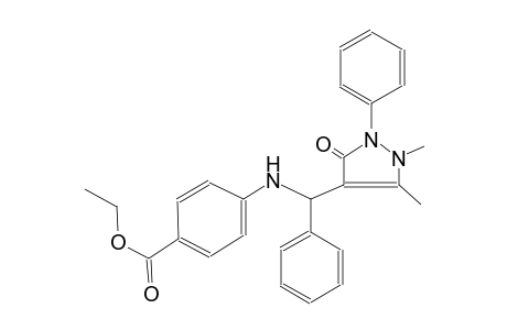 ethyl 4-{[(1,5-dimethyl-3-oxo-2-phenyl-2,3-dihydro-1H-pyrazol-4-yl)(phenyl)methyl]amino}benzoate