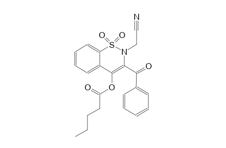 3-benzoyl-2-(cyanomethyl)-1,1-dioxido-2H-1,2-benzothiazin-4-yl pentanoate