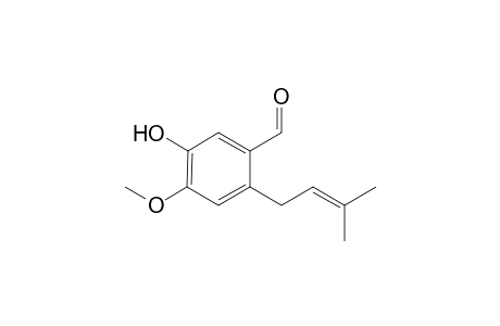 5-Hydroxy-4-methoxy-2-(3-methyl-2-butenyl)benzaldehyde