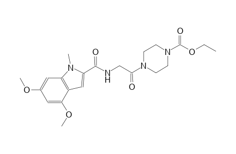1-piperazinecarboxylic acid, 4-[[[(4,6-dimethoxy-1-methyl-1H-indol-2-yl)carbonyl]amino]acetyl]-, ethyl ester