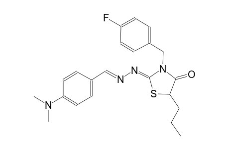 4-(dimethylamino)benzaldehyde [(2Z)-3-(4-fluorobenzyl)-4-oxo-5-propyl-1,3-thiazolidin-2-ylidene]hydrazone