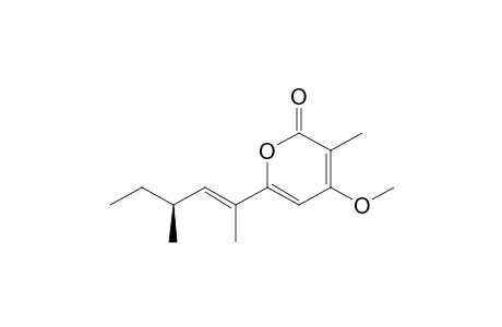 (S,E)-4-Methoxy-3-methyl-6-(4-methylhex-2-en-2-yl)-2H-pyran-2-one