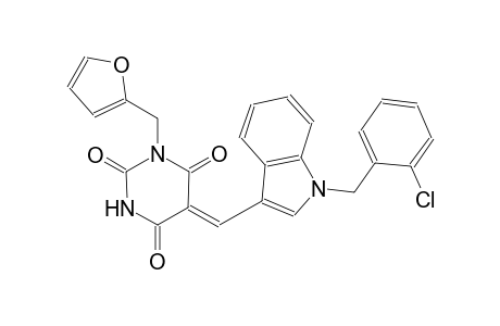 (5Z)-5-{[1-(2-chlorobenzyl)-1H-indol-3-yl]methylene}-1-(2-furylmethyl)-2,4,6(1H,3H,5H)-pyrimidinetrione