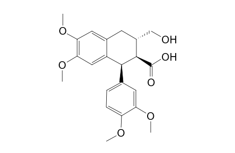 3-Carbomethoxy-6,7-dimethoxy-1-(3',4'-dimethoxyphenyl)-1,2,3,4-tetrahydronapthalene-(2,3-trans)-2-carboxylic Acid