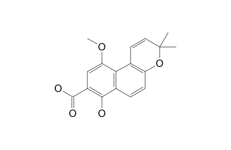 BUSSEIHYDROQUINONE_B;1-HYDROXY-4-METHOXY-3',3'-DIMETHYL-3-H-BENZO-[F]-CHROMENE-2-CARBOXYLIC_ACID