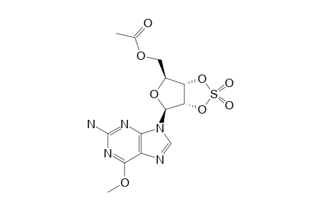 9-[5-O-Acetyl-2,3-O-sulfonyl-.beta.-D-ribofuranosyl]2-amino-6-methoxypurine