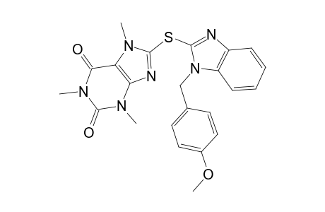 8-[1-(4-methoxy-benzyl)-1H-benzoimidazol-2-ylsulfanyl]-1,3,7-trimethyl-3,7-dihydro-purine-2,6-dione