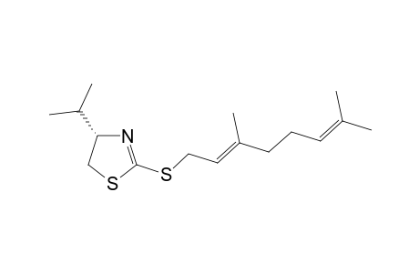 (2E)-3,7-dimethyl-2,6-octadienyl (4S)-4-isopropyl-4,5-dihydro-1,3-thiazol-2-yl sulfide