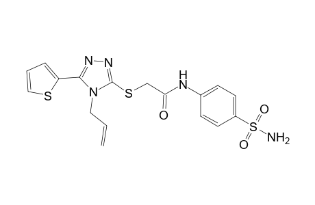 2-[(4-prop-2-enyl-5-thiophen-2-yl-1,2,4-triazol-3-yl)sulfanyl]-N-(4-sulfamoylphenyl)acetamide
