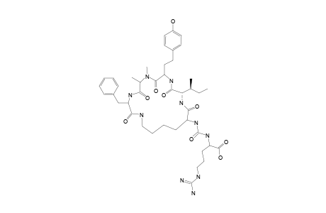 ANABAENOPEPTIN_F30;CYCLO-(PHE-N-ME-ALA-HTY-ILE-LYS-N-EPSILON)-N-ALPHA-CO-ARG-COOH