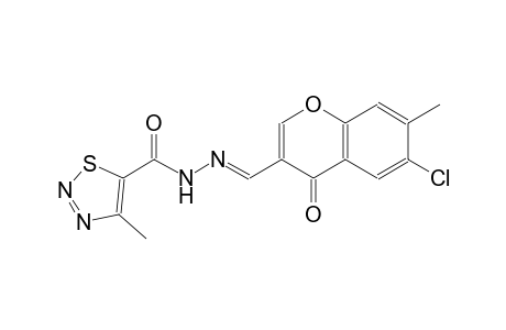 N'-[(E)-(6-chloro-7-methyl-4-oxo-4H-chromen-3-yl)methylidene]-4-methyl-1,2,3-thiadiazole-5-carbohydrazide