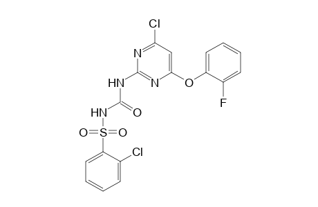 Benzenesulfonamide, 2-chloro-N-[[[4-chloro-6-(2-fluorophenoxy)-2-pyrimidinyl]amino]carbonyl]-