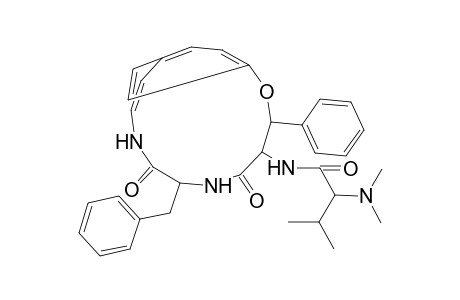 Butanamide, 2-(dimethylamino)-N-[5,8-dioxo-3-phenyl-7-(phenylmethyl)-2-oxa-6,9-diazabicyclo[10.2.2]hexadeca-10,12,14,15-tetraen-4-yl]-3-methyl-, [3R-[3R*,4S*(S*),7S*]]-