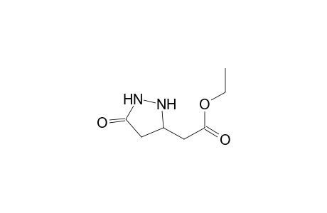 3-Pyrazolidineacetic acid, 5-oxo-, ethyl ester, (.+-.)-