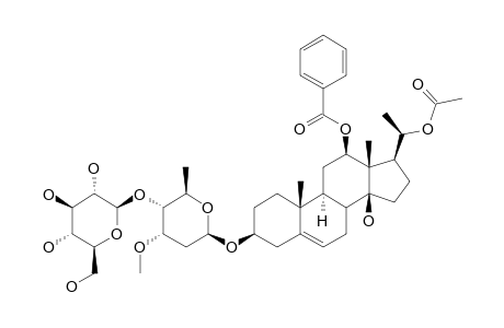 RUSSELIOSIDE-G;12-BETA-O-BENZOYL-20-O-ACETYL-BOUCERIN-3-O-BETA-D-GLUCOPYRANOSYL-(1->4)-BETA-D-CYMAROPYRANOSIDE