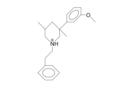 R-3-(3-Methoxy-phenyl)-3,cis-5-dimethyl-N-(2-phenethyl)-piperidinium cation