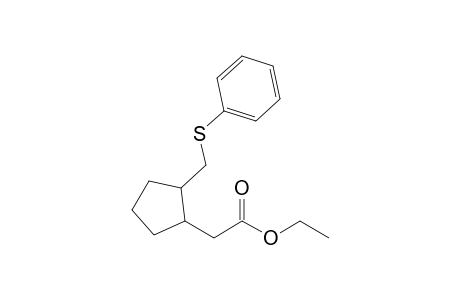 2-(Phenylsulfanylmethyl)cyclopentane-1-acetic acid ethyl ester