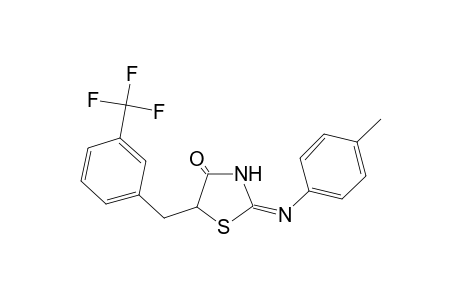 (2E)-2-[(4-Methylphenyl)imino]-5-[3-(trifluoromethyl)benzyl]-1,3-thiazolidin-4-one