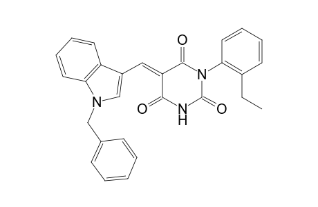 (5E)-1-(2-ethylphenyl)-5-[[1-(phenylmethyl)-3-indolyl]methylidene]-1,3-diazinane-2,4,6-trione