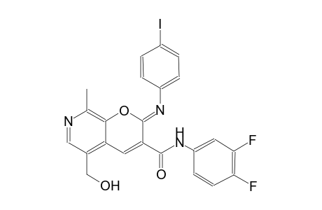 2H-pyrano[2,3-c]pyridine-3-carboxamide, N-(3,4-difluorophenyl)-5-(hydroxymethyl)-2-[(4-iodophenyl)imino]-8-methyl-, (2Z)-