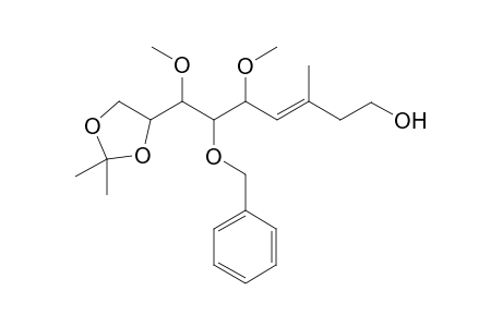 D-galacto-Non-3-enitol, 2,3,4-trideoxy-3-methyl-5,7-di-O-methyl-8,9-O-(1-methylethylidene)-6-O-(phenylmethyl)-, (3E)-
