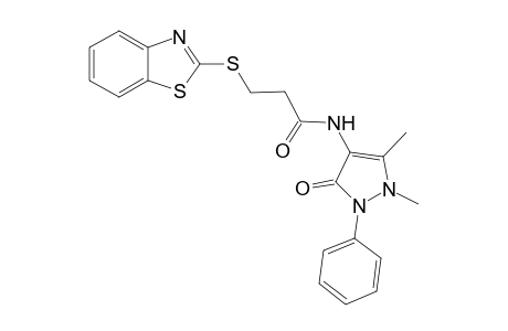 3-(benzo[d]thiazol-2-ylthio)-N-(1,5-dimethyl-3-oxo-2-phenyl-2,3-dihydro-1H-pyrazol-4-yl)propanamide