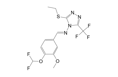 N-{(E)-[4-(difluoromethoxy)-3-methoxyphenyl]methylidene}-3-(ethylsulfanyl)-5-(trifluoromethyl)-4H-1,2,4-triazol-4-amine