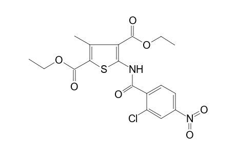 5-[[(2-chloro-4-nitrophenyl)-oxomethyl]amino]-3-methylthiophene-2,4-dicarboxylic acid diethyl ester