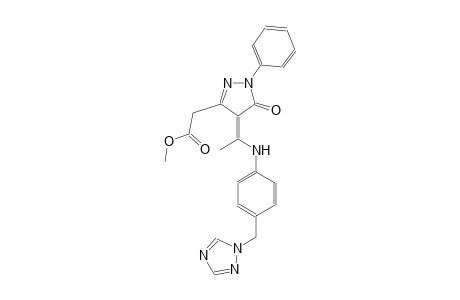 1H-pyrazole-3-acetic acid, 4,5-dihydro-5-oxo-1-phenyl-4-[1-[[4-(1H-1,2,4-triazol-1-ylmethyl)phenyl]amino]ethylidene]-, methyl ester, (4Z)-