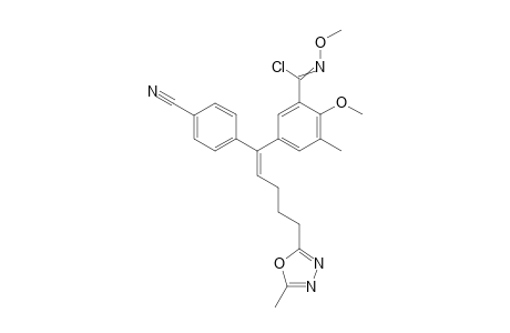 5-[(1Z)-1-(4-Cyanophenyl)-5-(5-methyl-1,3,4-oxadiazol-2-yl)pent-1-en-1-yl]-N,2-dimethoxy-3-methylbenzenecarboximidoyl Chloride