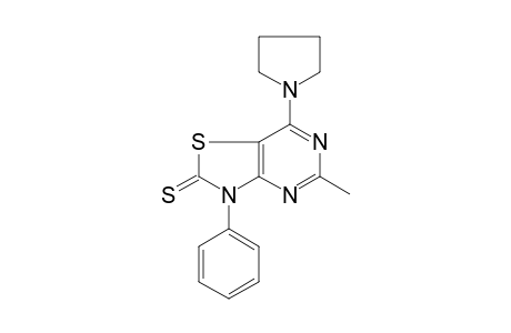 5-Methyl-3-phenyl-7-(1-pyrrolidinyl)-2-thiazolo[4,5-d]pyrimidinethione