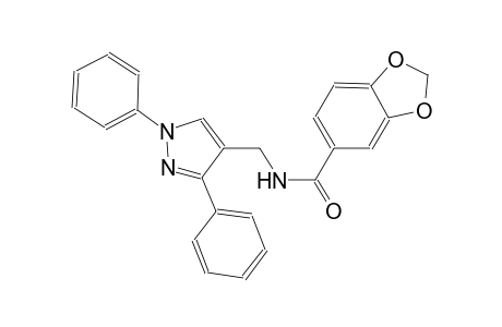 N-[(1,3-diphenyl-1H-pyrazol-4-yl)methyl]-1,3-benzodioxole-5-carboxamide