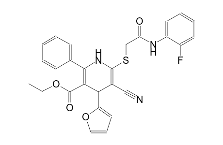 ethyl 5-cyano-6-{[2-(2-fluoroanilino)-2-oxoethyl]sulfanyl}-4-(2-furyl)-2-phenyl-1,4-dihydro-3-pyridinecarboxylate