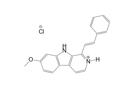 9H-pyrido[3,4-b]indolium, 7-methoxy-1-[(E)-2-phenylethenyl]-, chloride