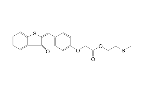 acetic acid, [4-[(E)-(3-oxobenzo[b]thien-2(3H)-ylidene)methyl]phenoxy]-, 2-(methylthio)ethyl ester